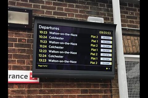 Greater Anglia is installing more than 1 000 information screens supplied by Black Box across its 133 stations.